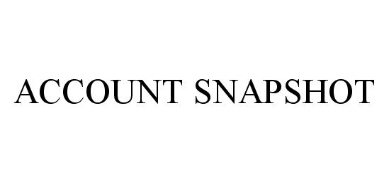  ACCOUNT SNAPSHOT