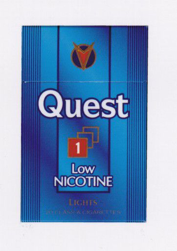  QUEST, 1, LOW NICOTINE, LIGHTS, 20 CLASS A CIGARETTES