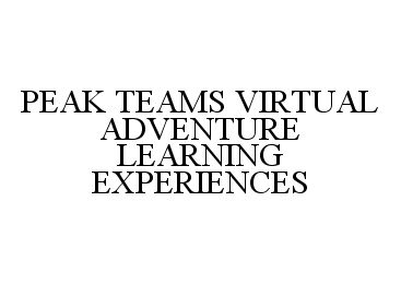 Trademark Logo PEAK TEAMS VIRTUAL ADVENTURE LEARNING EXPERIENCES