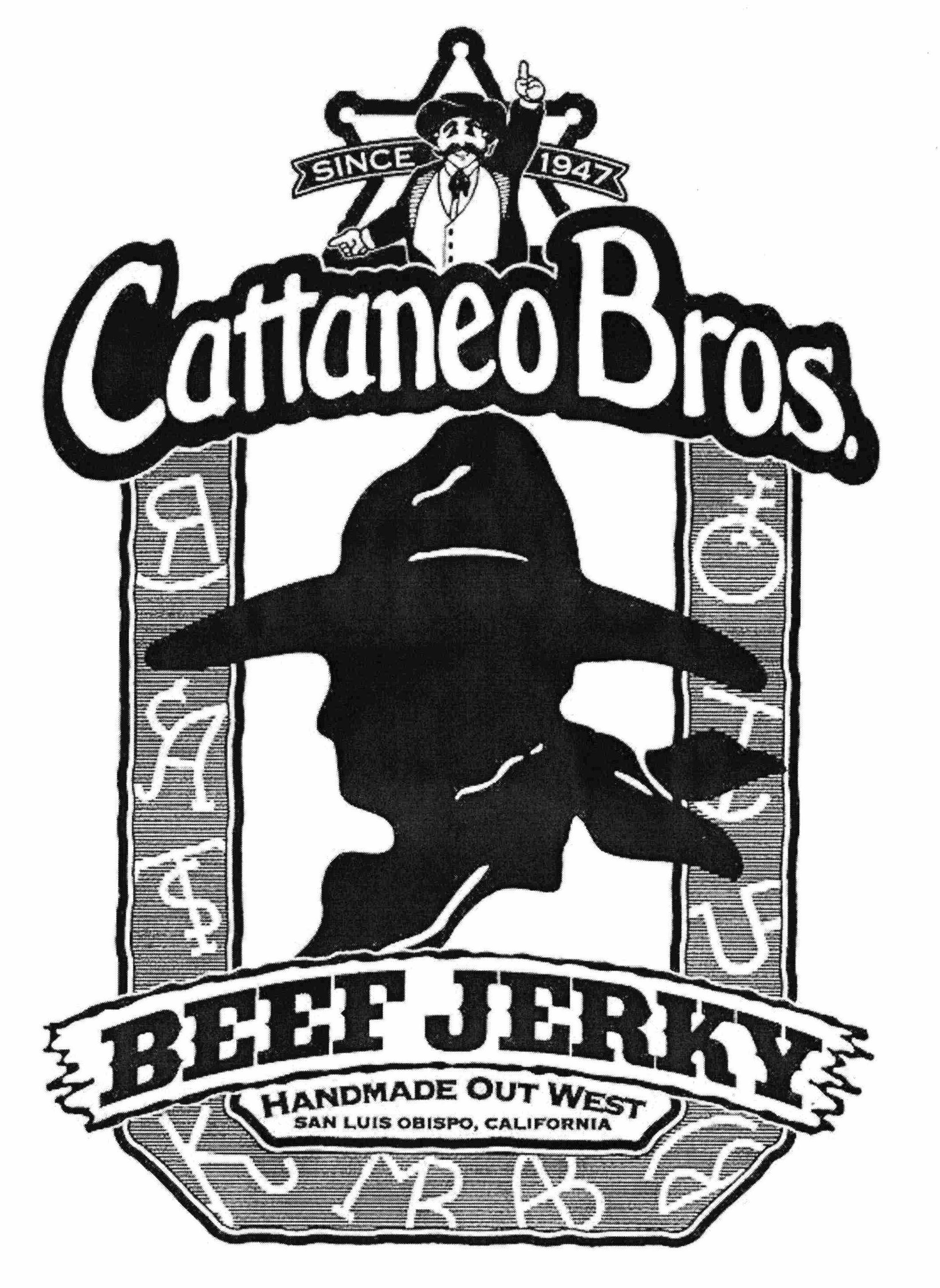  SINCE 1947 CATTANEO BROS. BEEF JERKY HANDMADE OUT WEST SAN LUIS OBISPO, CALIFORNIA