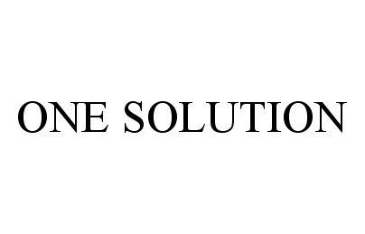 ONE SOLUTION