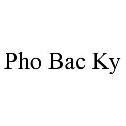 Trademark Logo PHO BAC KY