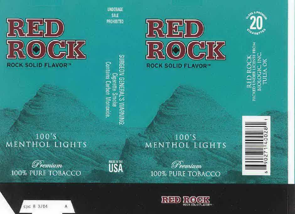  RED ROCK ROCK SOLID FLAVOR