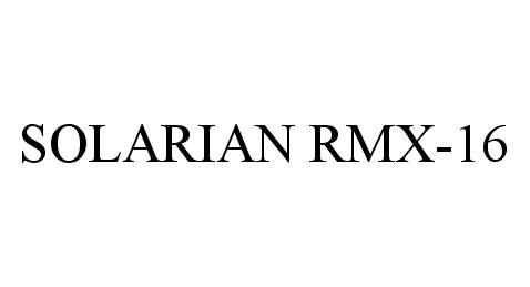Trademark Logo SOLARIAN RMX-16
