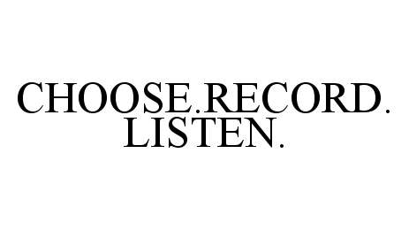 Trademark Logo CHOOSE.RECORD.LISTEN.