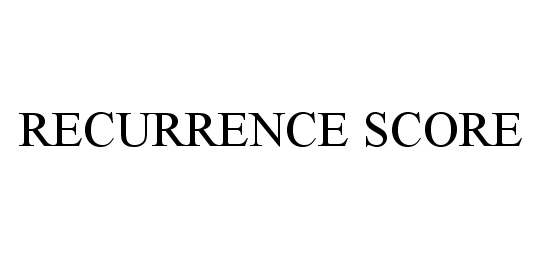 Trademark Logo RECURRENCE SCORE