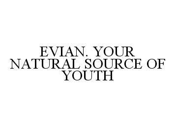 Trademark Logo EVIAN. YOUR NATURAL SOURCE OF YOUTH