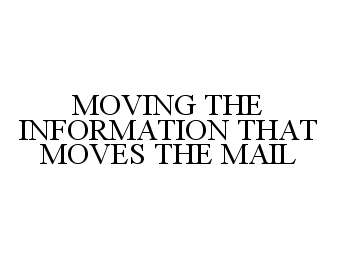  MOVING THE INFORMATION THAT MOVES THE MAIL