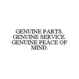Trademark Logo GENUINE PARTS. GENUINE SERVICE. GENUINE PEACE OF MIND.