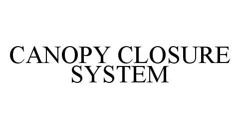 Trademark Logo CANOPY CLOSURE SYSTEM