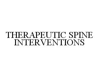  THERAPEUTIC SPINE INTERVENTIONS