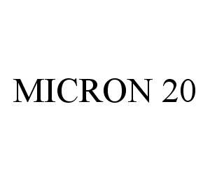 Trademark Logo MICRON 20