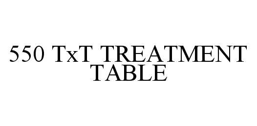 550 TXT TREATMENT TABLE