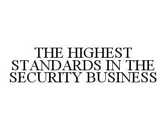 Trademark Logo THE HIGHEST STANDARDS IN THE SECURITY BUSINESS