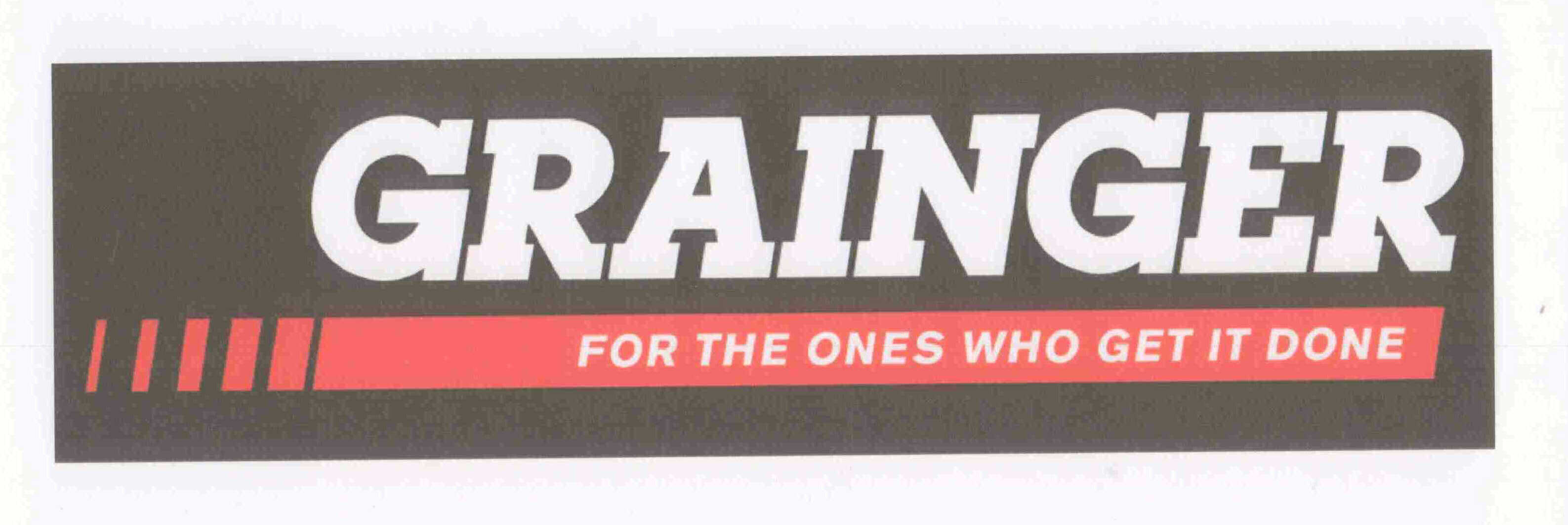 Trademark Logo GRAINGER FOR THE ONES WHO GET IT DONE