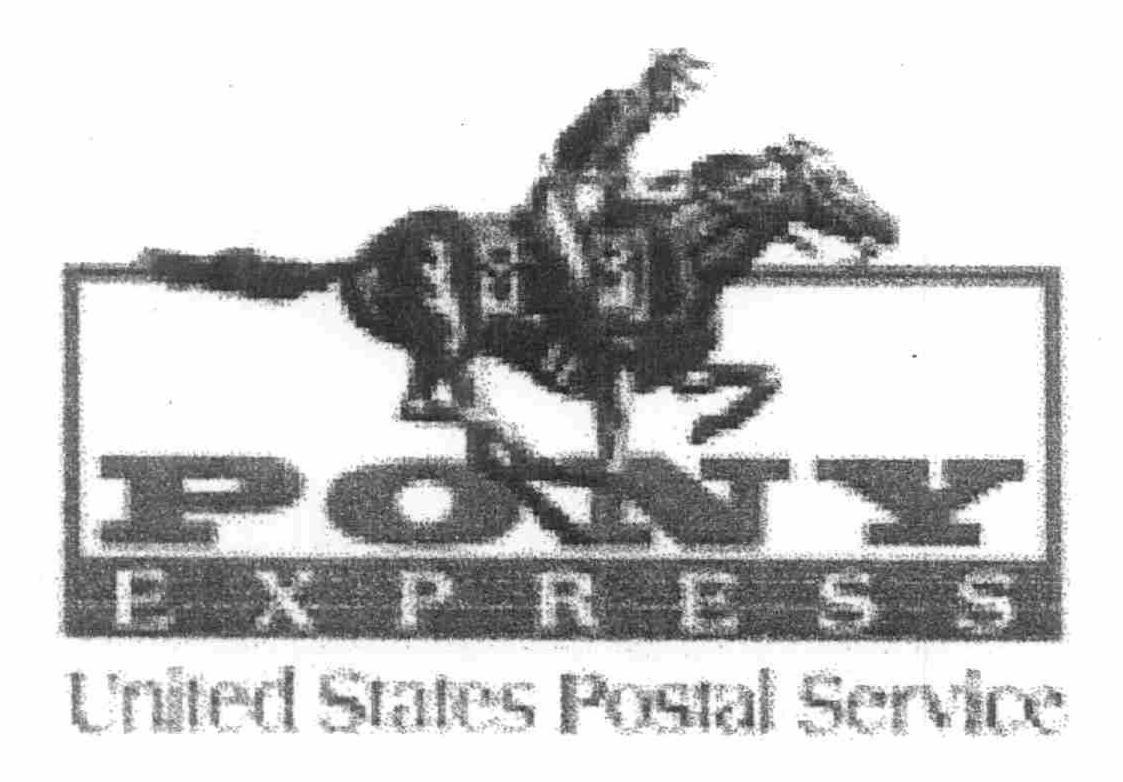  PONY EXPRESS UNITED STATES POSTAL SERVICE