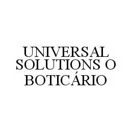 Trademark Logo UNIVERSAL SOLUTIONS O BOTICÁRIO
