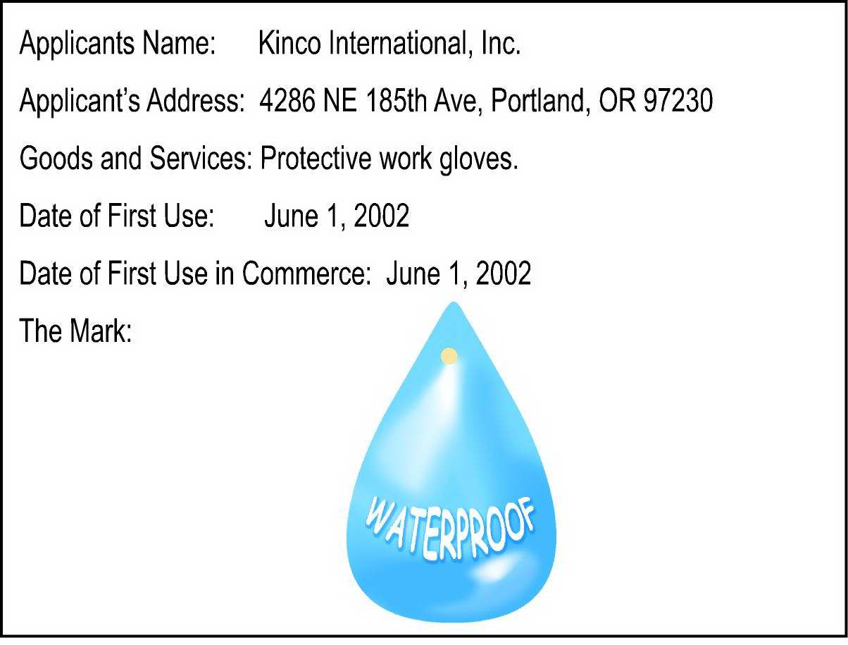 Trademark Logo WATERPROOF