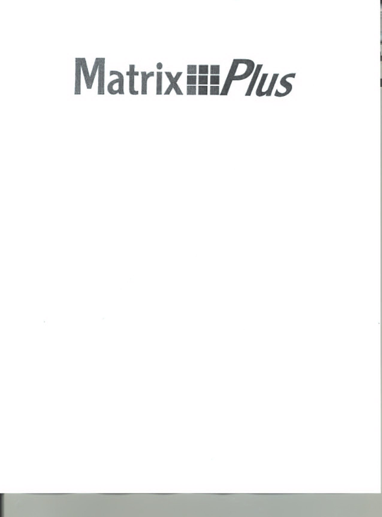 Trademark Logo MATRIX PLUS