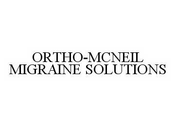  ORTHO-MCNEIL MIGRAINE SOLUTIONS