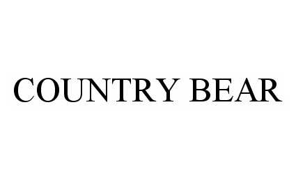 Trademark Logo COUNTRY BEAR
