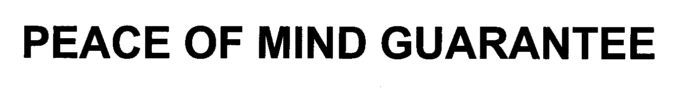 Trademark Logo PEACE OF MIND GUARANTEE