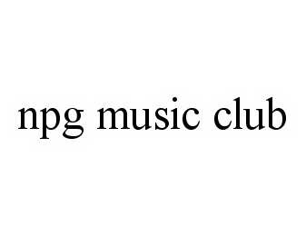 Trademark Logo NPG MUSIC CLUB