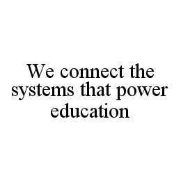 Trademark Logo WE CONNECT THE SYSTEMS THAT POWER EDUCATION