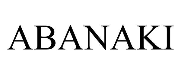 Trademark Logo ABANAKI