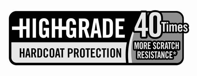 Trademark Logo HIGH GRADE HARDCOAT PROTECTION 40 TIMES MORE SCRATCH RESISTANCE*