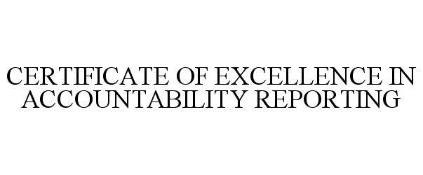  CERTIFICATE OF EXCELLENCE IN ACCOUNTABILITY REPORTING