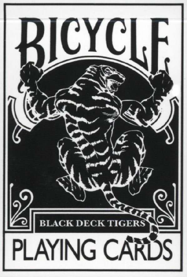 Trademark Logo BICYCLE BLACK DECK TIGERS PLAYING CARDS