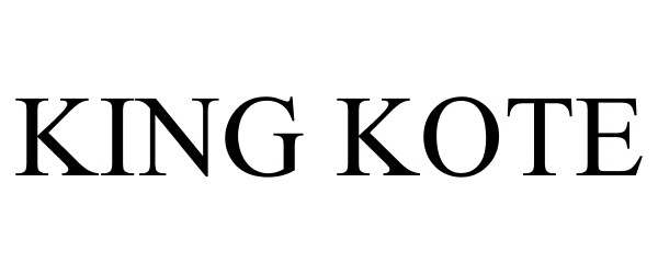 Trademark Logo KING KOTE