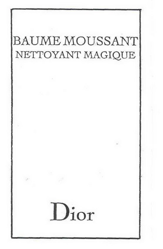 Trademark Logo BAUME MOUSSANT NETTOYANT MAGIQUE DIOR