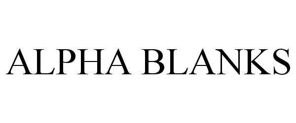  ALPHA BLANKS