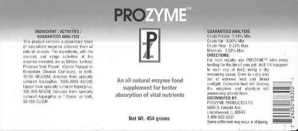  PZ PROZYME AN ALL NATURAL ENZYME FOOD SUPPLEMENT FOR BETTER ABSORPTION OF VITAL NUTRIENTS