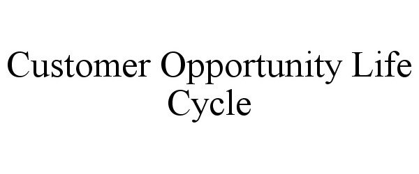  CUSTOMER OPPORTUNITY LIFE CYCLE