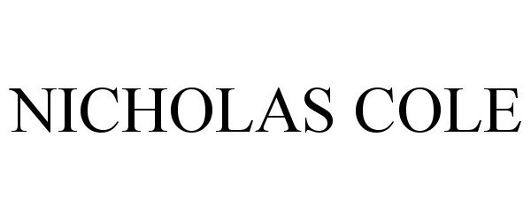 Trademark Logo NICHOLAS COLE