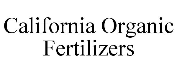  CALIFORNIA ORGANIC FERTILIZERS
