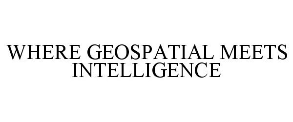 Trademark Logo WHERE GEOSPATIAL MEETS INTELLIGENCE