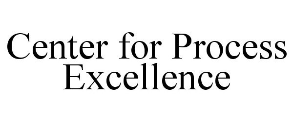  CENTER FOR PROCESS EXCELLENCE