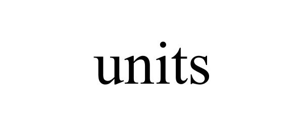 Trademark Logo UNITS
