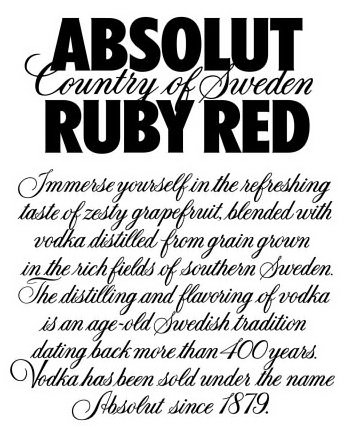  ABSOLUT COUNTRY OF SWEDEN RUBY RED IMMERSE YOURSELF IN THE REFRESHING TASTE OF ZESTY GRAPEFRUIT, BLENDED WITH VODKA DISTILLED FR
