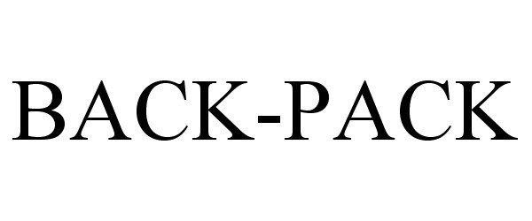 Trademark Logo BACK-PACK