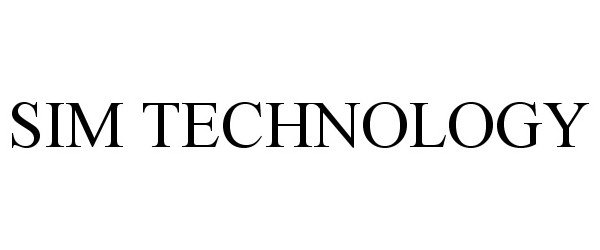 Trademark Logo SIM TECHNOLOGY