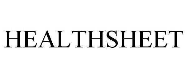 Trademark Logo HEALTHSHEET