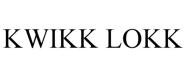 Trademark Logo KWIKK LOKK
