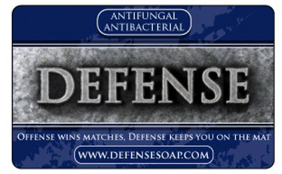  DEFENSE ANTIFUNGAL ANTIBACTERIAL OFFENSE WINS MATCHES, DEFENSE KEEPS YOU ON THE MAT WWW.DEFENSESOAP.COM