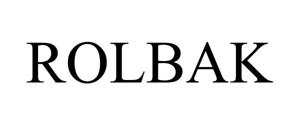 Trademark Logo ROLBAK