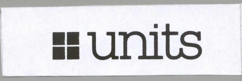 Trademark Logo UNITS